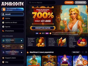 Découvrez les Avantages de l'Aphrodite Casino en France avec Bonus Spéciaux..