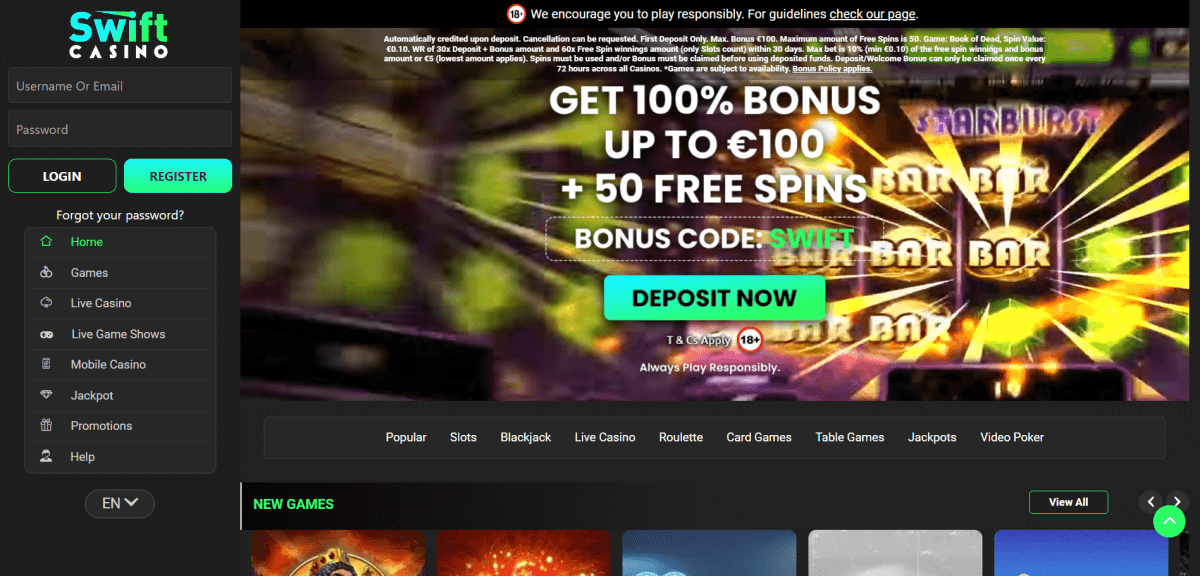 Swift Casino 2026 – Hvorfor Registrere sig